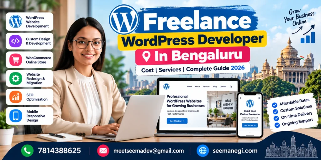 Freelance WordPress developer in Bengaluru offering website design, WooCommerce development and SEO services.