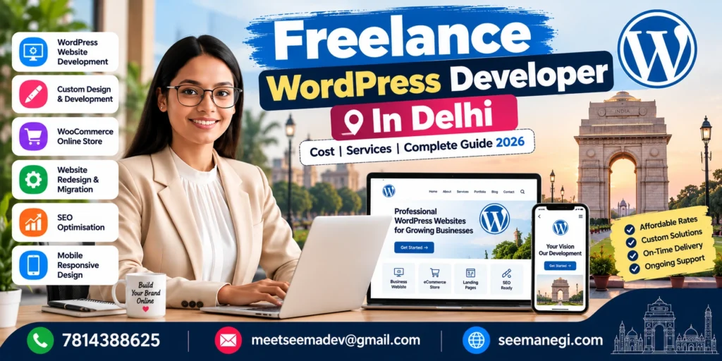 Freelance WordPress developer in Delhi offering website development services by Seema Negi