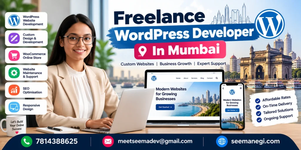 Freelance WordPress developer in Mumbai services and website development cost guide by Seema Negi