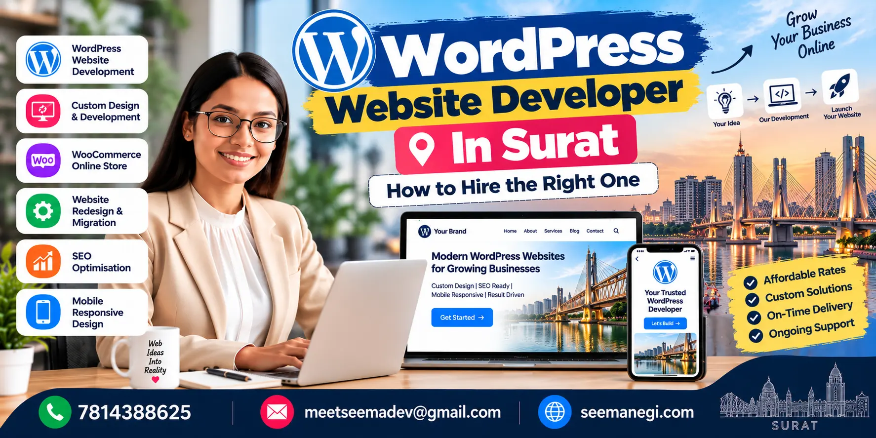 WordPress website developer in Surat helping businesses build professional and eCommerce websites